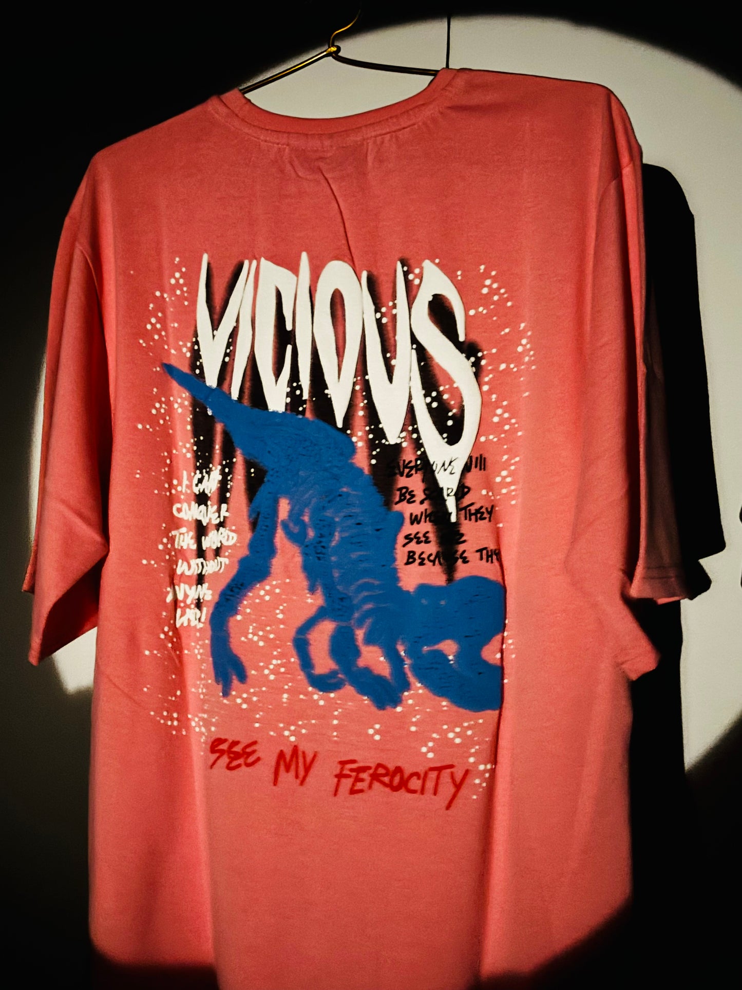 VICIOUS Bold Red Graphic T-Shirt – Unleash Your Ferocity 220GSM