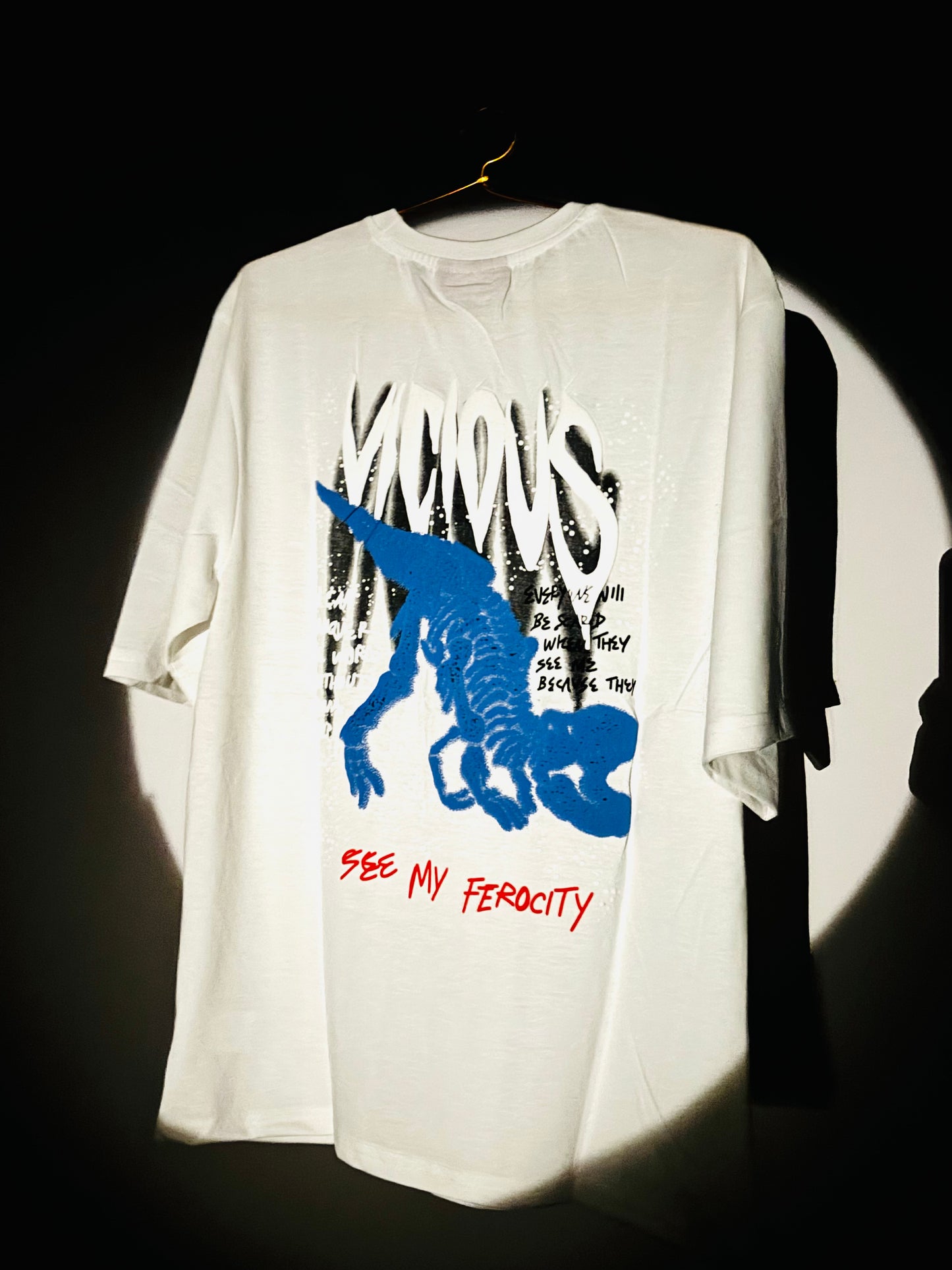 VICIOUS Bold Red Graphic T-Shirt – Unleash Your Ferocity 220GSM