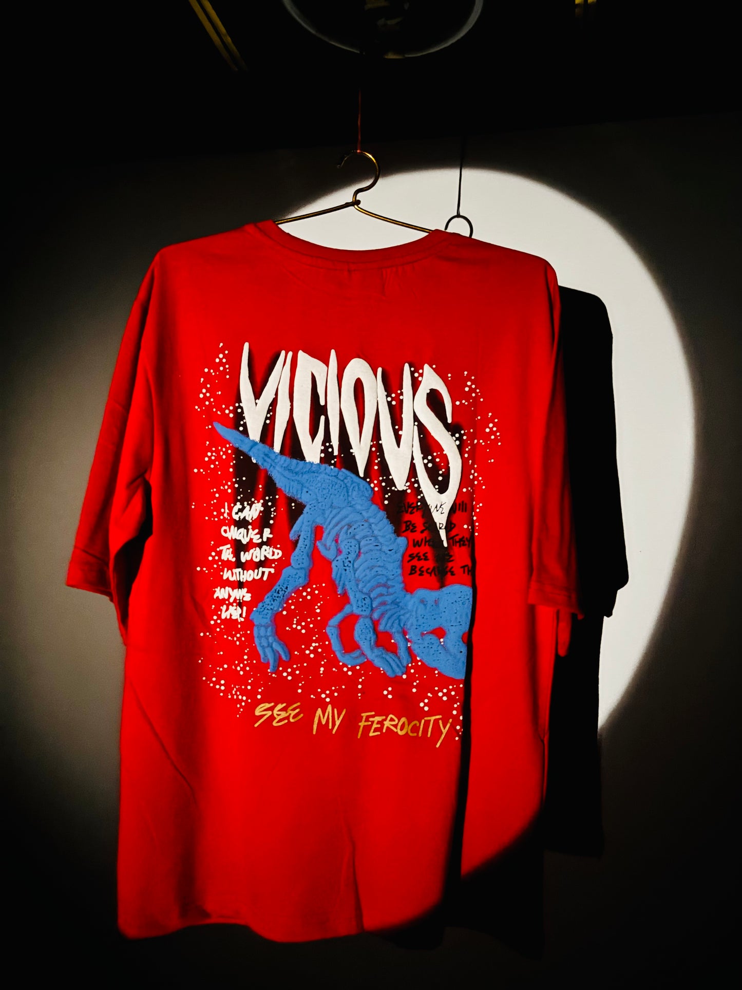 VICIOUS Bold Red Graphic T-Shirt – Unleash Your Ferocity 220GSM