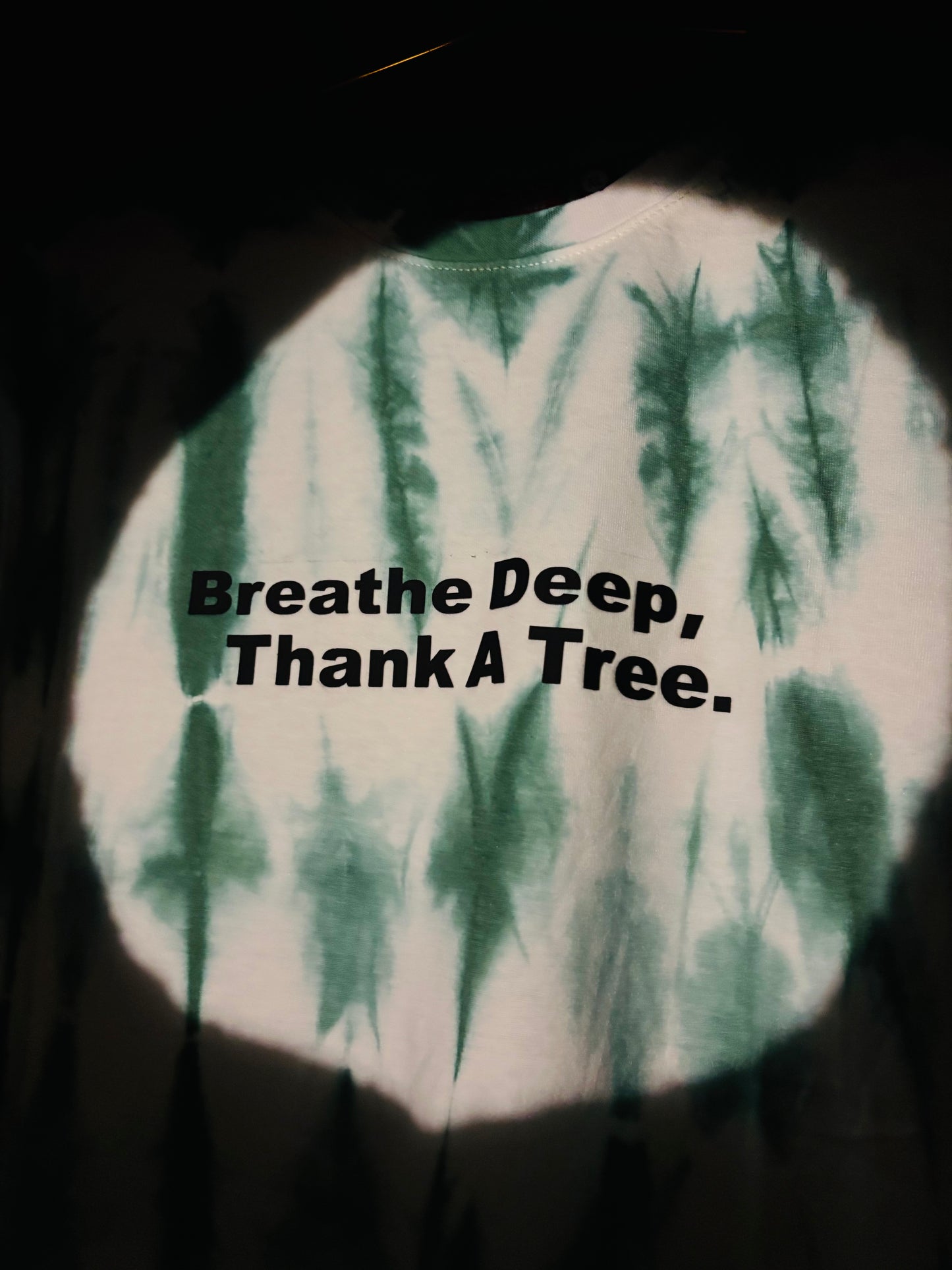 “Breathe Deep” Tie-Dye T-Shirt – Forest Green Edition