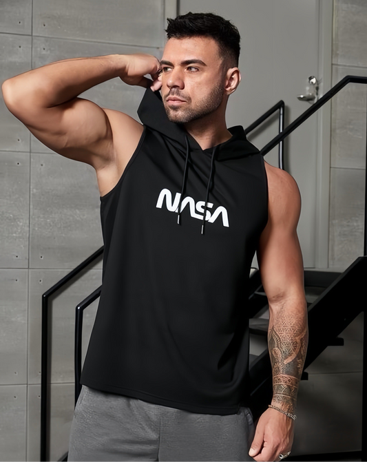 Men's Workout Hooded Tank Top Bodybuilding Gym Muscle Hoodies Vest Lightweight Fitness Athletic Sleeveless Shirt