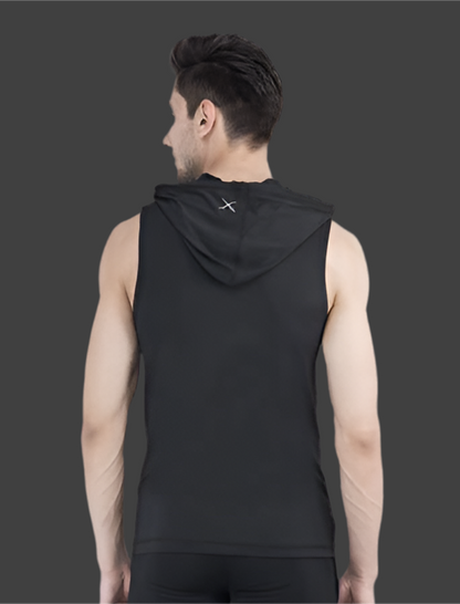 Men's Workout Hooded Tank Top Bodybuilding Gym Muscle Hoodies Vest Lightweight Fitness Athletic Sleeveless Shirt